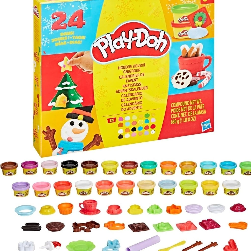 Advent Calendar with Colorful Dough